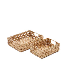 Load image into Gallery viewer, Set of 2 boxes made with natural fibres 27 x 20 cm / 36 x 27 cm