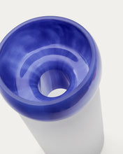 Load image into Gallery viewer, Kelse transparent and blue glass vase, 30.5 cm - image 3