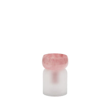 Load image into Gallery viewer, Kelse transparent and pink glass vase, 19 cm