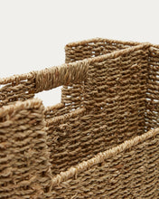 Load image into Gallery viewer, Guixols natural fiber magazine rack with a natural finish - image 5