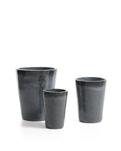 Load image into Gallery viewer, Rotja set of 3 terracotta planters with glazed blue finish Ø 26 / 35 / 47 cm