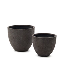 Load image into Gallery viewer, Serili set of 2 dark grey cement and fiberglass plant pots Ø 42 cm / Ø 50 cm