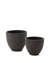 Load image into Gallery viewer, Serili set of 2 dark grey cement and fiberglass plant pots Ø 42 cm / Ø 50 cm - image 2