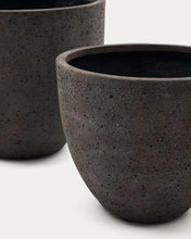 Load image into Gallery viewer, Serili set of 2 dark grey cement and fiberglass plant pots Ø 42 cm / Ø 50 cm - image 4