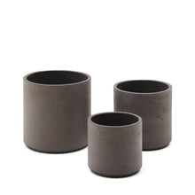 Load image into Gallery viewer, Sintina set of 3 grey cement and fiberglass plant pots Ø 23 cm / Ø 27.5 cm / 32 cm