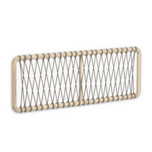 Load image into Gallery viewer, Aberash solid mindi wood and grey cord headboard for a bed up to 160 cm