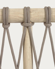 Load image into Gallery viewer, Aberash solid mindi wood and grey cord headboard for a bed up to 160 cm - image 7