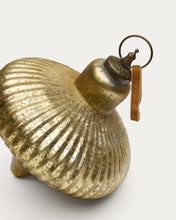 Load image into Gallery viewer, Raj set of 2 hanging ornaments made of gold recycled glass, 10 cm - image 4