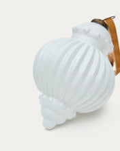 Load image into Gallery viewer, Irlo set of 2 Christmas baubles made of white recycled glass, Ø 13 cm - image 3