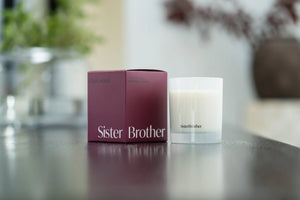 Sister Brother Candle - Dark Wood
