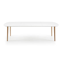 Load image into Gallery viewer, Oqui extendable oval table with an oak veneer and solid wood legs, Ø 160 (260) x 100 cm - image 5