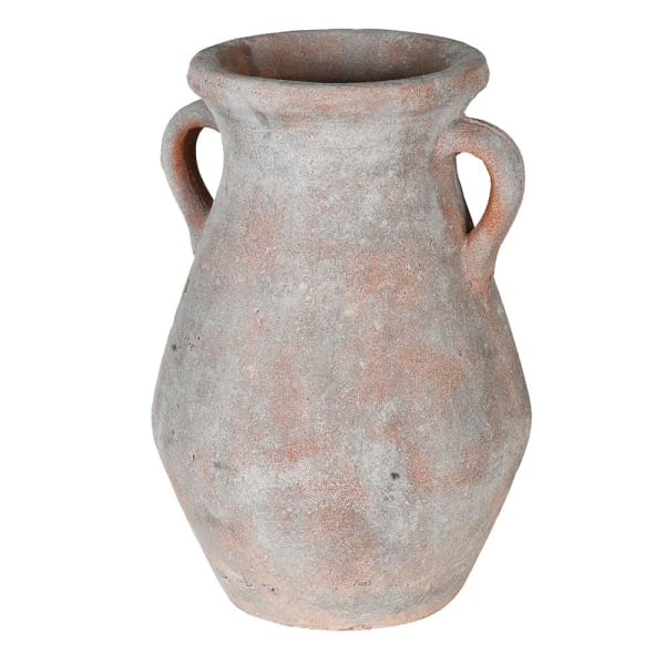 Distressed Terracotta Vase with Handles