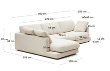 Load image into Gallery viewer, Gala 4-Seater with Chaise - Brown Leather