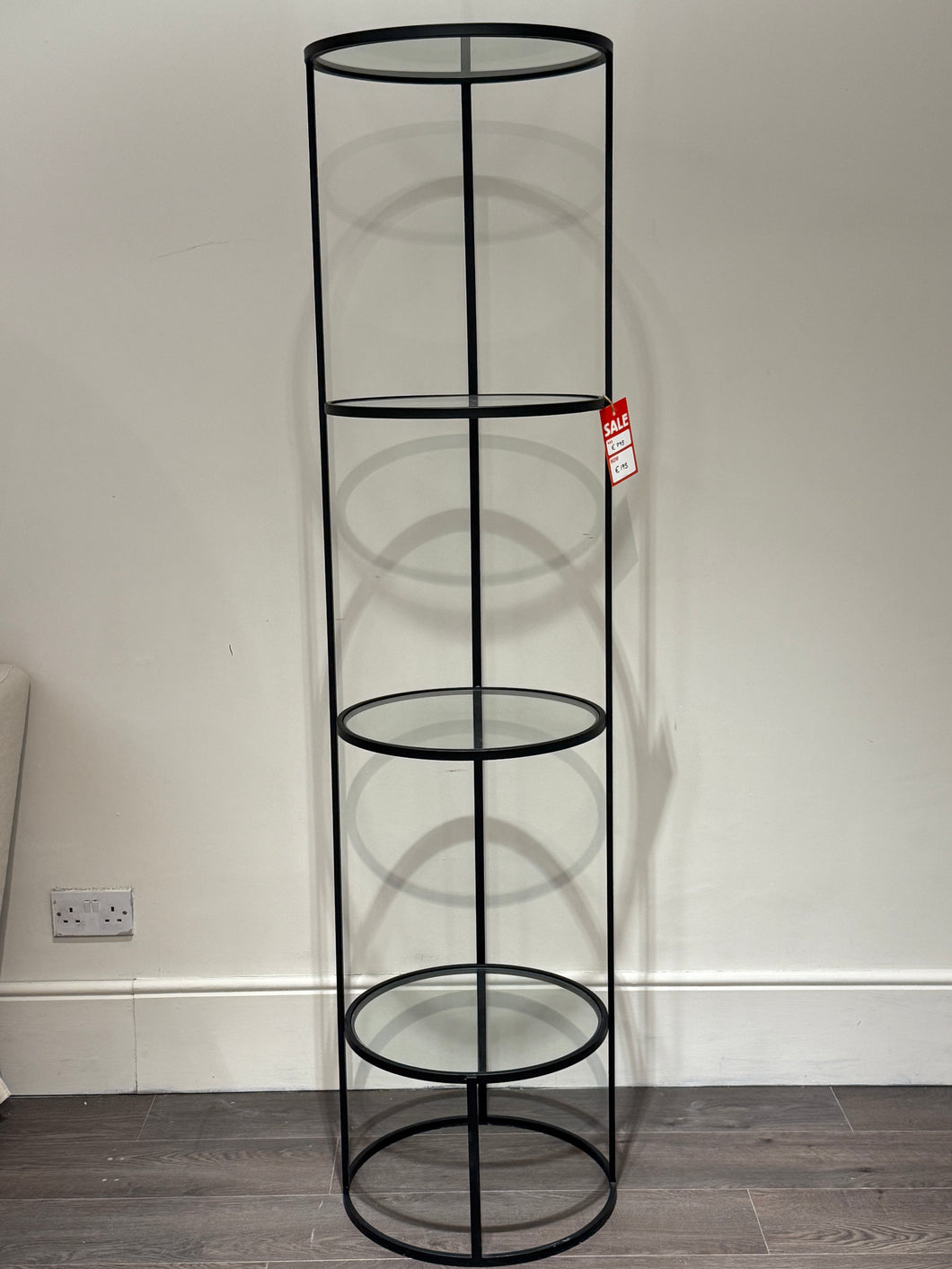 Round Glass & Metal Shelving