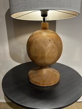 Load image into Gallery viewer, Wood Table Lamp With Cream Shade