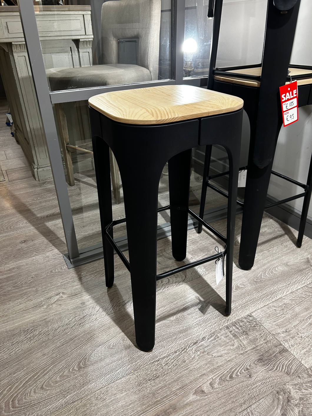 Counter Stool - Black & Wood
