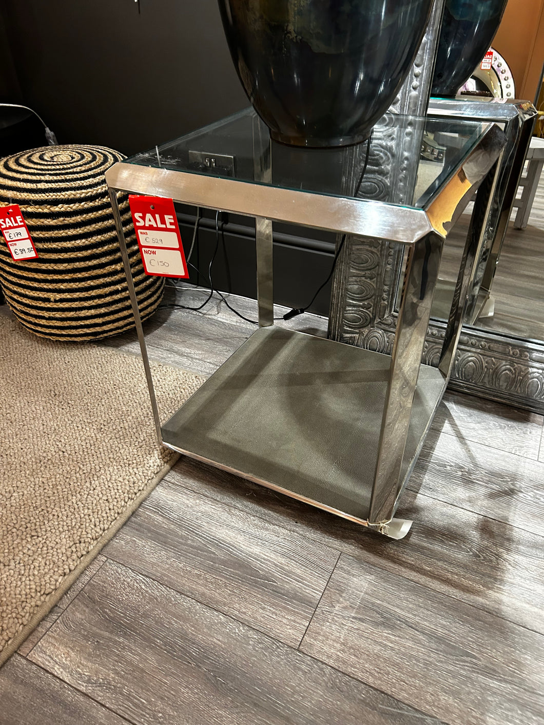 Chrome & Glass Side Table