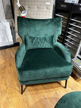 Load image into Gallery viewer, Green Armchair &amp; Footstool