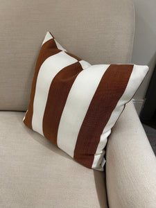 Evie Stripe Outdoor Cushion 45 x 45 - Burnt Sienna