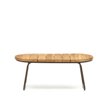Load image into Gallery viewer, Salguer outdoor coffee table in solid acacia &amp; brown steel, Ø 100 x 50 cm FSC 100%