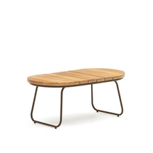 Load image into Gallery viewer, Salguer outdoor coffee table in solid acacia &amp; brown steel, Ø 100 x 50 cm FSC 100% - image 4