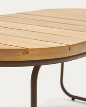 Load image into Gallery viewer, Salguer outdoor coffee table in solid acacia &amp; brown steel, Ø 100 x 50 cm FSC 100% - image 8