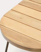 Load image into Gallery viewer, Salguer outdoor coffee table in solid acacia &amp; brown steel, Ø 100 x 50 cm FSC 100% - image 9