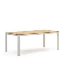 Load image into Gallery viewer, Bona aluminium and solid teak table, 100% outdoor suitable with white finish, 200 x 100 cm - image 3