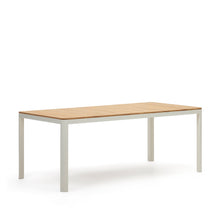 Load image into Gallery viewer, Bona aluminium and solid teak table, 100% outdoor suitable with white finish, 200 x 100 cm - image 4