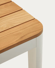 Load image into Gallery viewer, Bona aluminium and solid teak table, 100% outdoor suitable with white finish, 200 x 100 cm - image 9