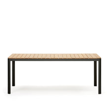 Load image into Gallery viewer, Bona aluminium and solid teak table, 100% outdoor suitable with black finish, 200 x 100 cm - image 2