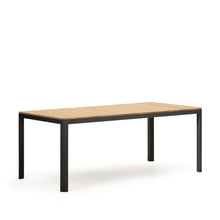 Load image into Gallery viewer, Bona aluminium and solid teak table, 100% outdoor suitable with black finish, 200 x 100 cm - image 3