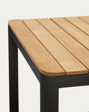 Load image into Gallery viewer, Bona aluminium and solid teak table, 100% outdoor suitable with black finish, 200 x 100 cm - image 7