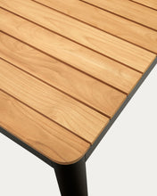 Load image into Gallery viewer, Bona aluminium and solid teak table, 100% outdoor suitable with black finish, 200 x 100 cm - image 8