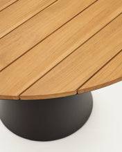 Load image into Gallery viewer, Tudons round outdoor table in aluminium in a grey and teak finish, Ø120 cm FSC 100% - image 5