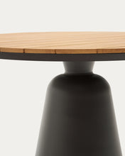 Load image into Gallery viewer, Tudons round outdoor table in aluminium in a grey and teak finish, Ø120 cm FSC 100% - image 6