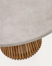 Load image into Gallery viewer, Alcaufar round outdoor table made of solid teak wood and grey cement Ø 120 cm - image 5