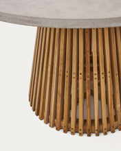 Load image into Gallery viewer, Alcaufar round outdoor table made of solid teak wood and grey cement Ø 120 cm - image 7