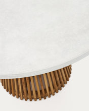 Load image into Gallery viewer, Alcaufar round outdoor table made of solid teak wood and white cement Ø 120 cm - image 6