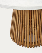 Load image into Gallery viewer, Alcaufar round outdoor table made of solid teak wood and white cement Ø 120 cm - image 8