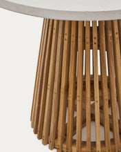 Load image into Gallery viewer, Alcaufar round outdoor table made of solid teak wood and grey cement Ø 90 cm - image 7