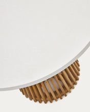 Load image into Gallery viewer, Alcaufar round outdoor table made of solid teak wood and white cement Ø 90 cm - image 5
