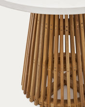 Load image into Gallery viewer, Alcaufar round outdoor table made of solid teak wood and white cement Ø 90 cm - image 7