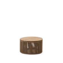 Load image into Gallery viewer, Dandara coffee table made of steel, beige cord and solid acacia wood, Ø60 cm FSC 100%