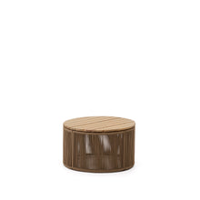 Load image into Gallery viewer, Dandara coffee table made of steel, beige cord and solid acacia wood, Ø60 cm FSC 100% - image 2