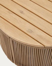 Load image into Gallery viewer, Dandara coffee table made of steel, beige cord and solid acacia wood, Ø60 cm FSC 100% - image 6