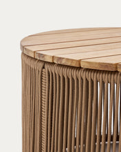 Load image into Gallery viewer, Dandara coffee table made of steel, beige cord and solid acacia wood, Ø60 cm FSC 100% - image 7