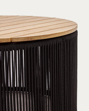 Load image into Gallery viewer, Dandara coffee table made of steel, black cord and solid acacia wood, Ø70 cm FSC 100% - image 6