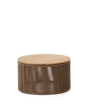 Load image into Gallery viewer, Dandara coffee table made of steel, beige cord and solid acacia wood, Ø70 cm FSC 100% - image 2