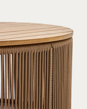 Load image into Gallery viewer, Dandara coffee table made of steel, beige cord and solid acacia wood, Ø70 cm FSC 100% - image 7